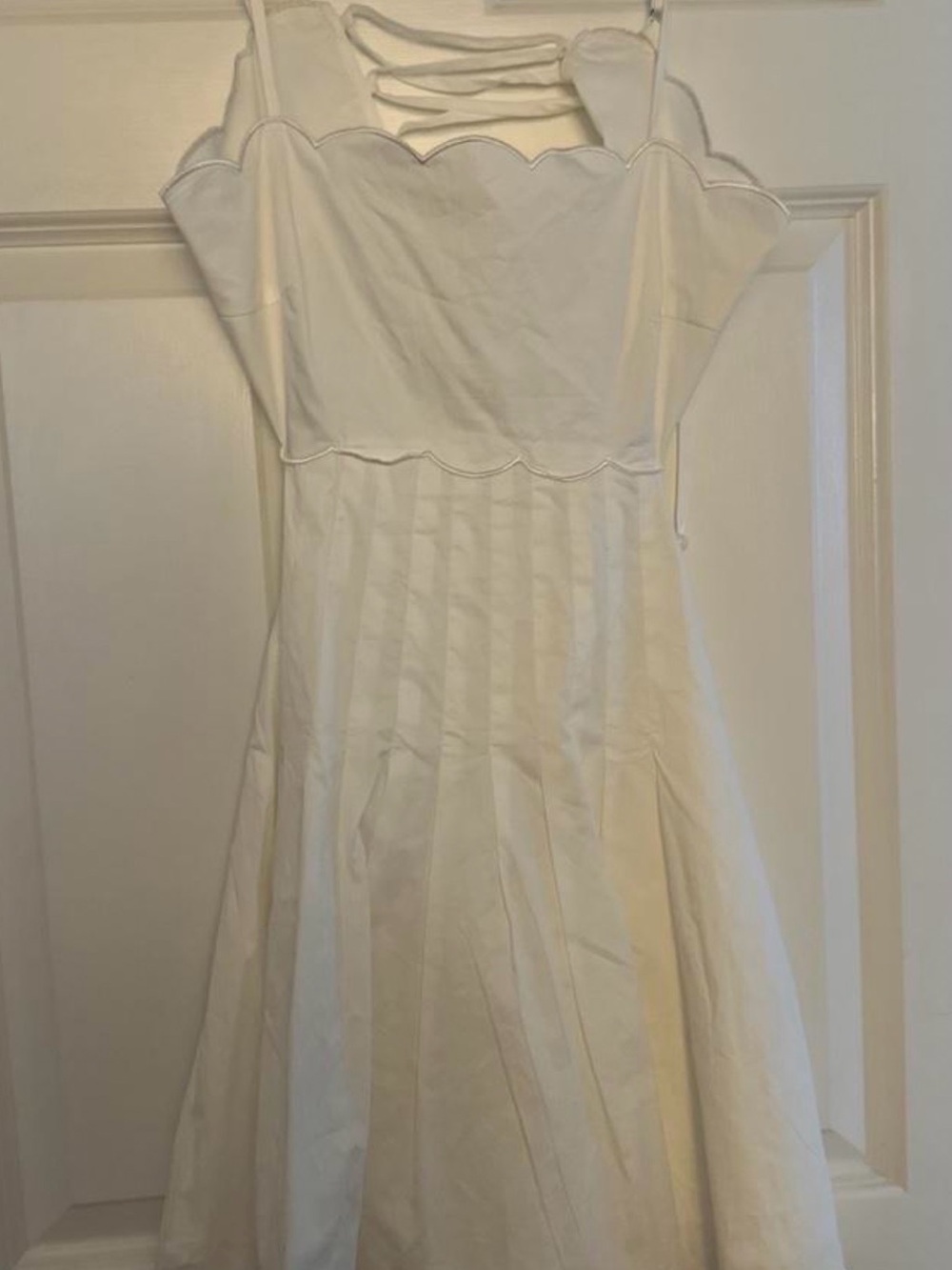 Women's White Mini Dress - Picture 3 of 4
